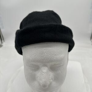 LANDS' END  Black Fleece Winter Beanie Hat Small- Medium